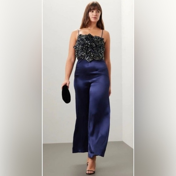 Badgley Mischka Rose Sequin Jumpsuit, size - Picture 4 of 13